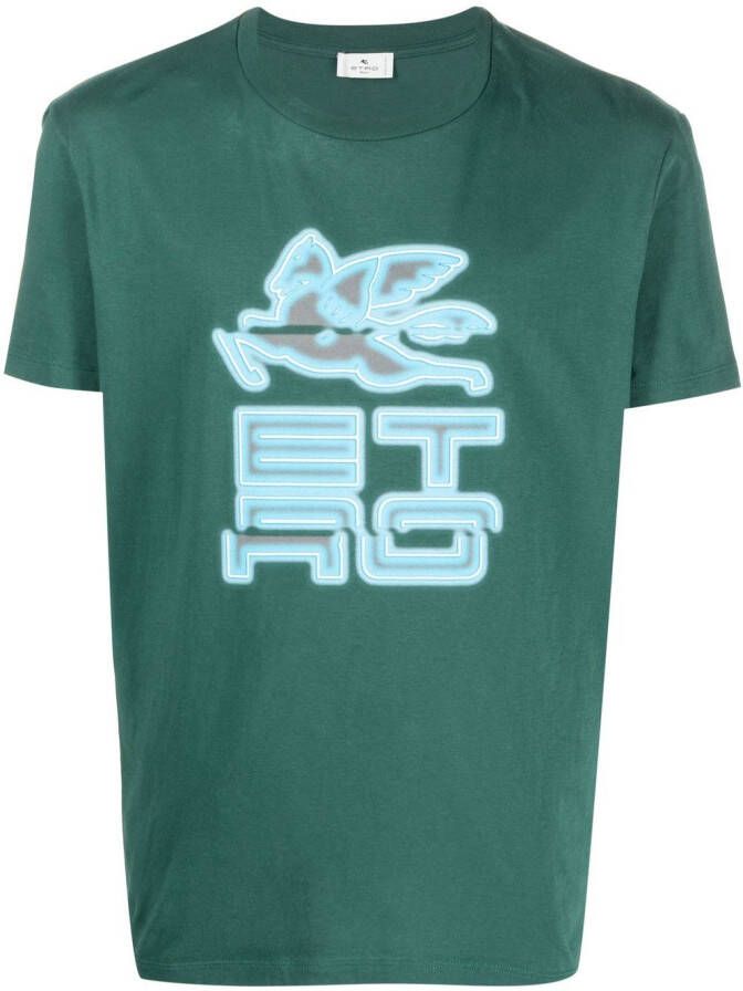 ETRO T-shirt met logoprint Groen