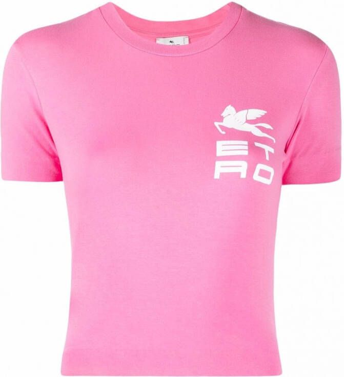 ETRO T-shirt met logoprint Roze