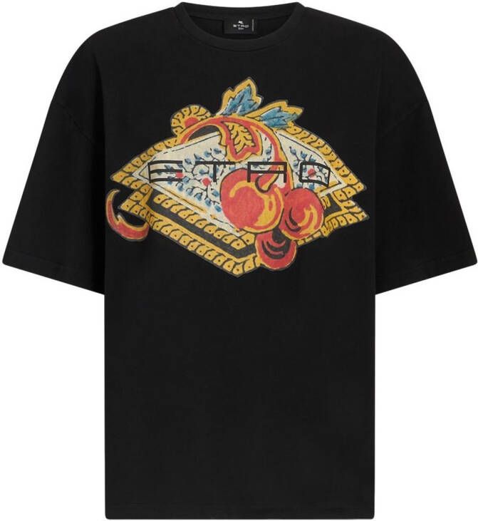 ETRO T-shirt met logoprint Zwart