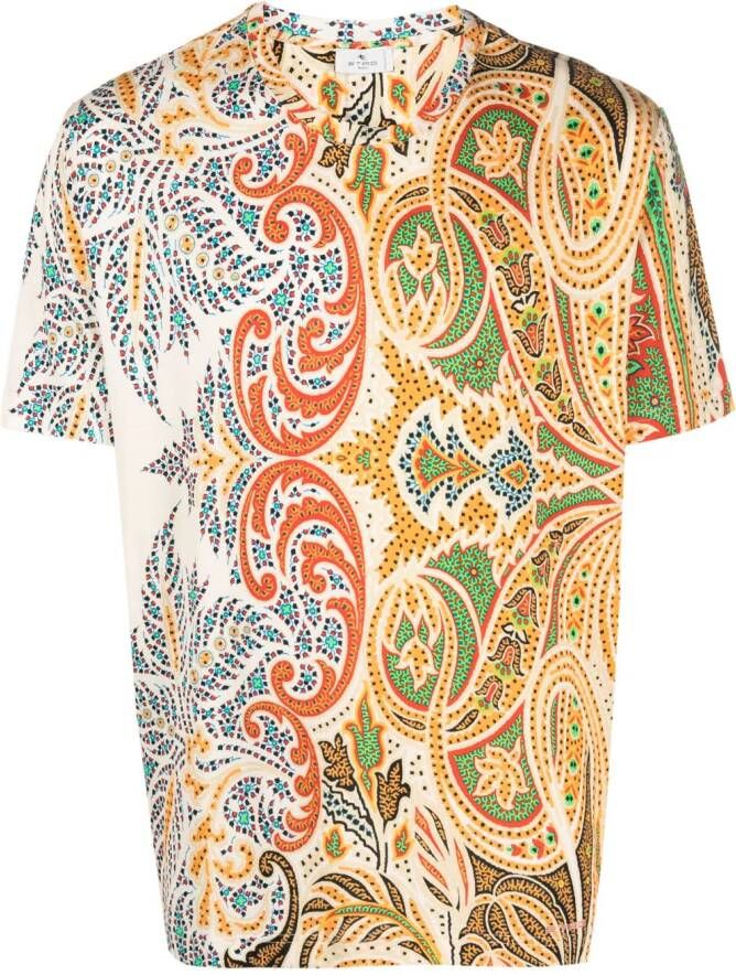 ETRO T-shirt met paisley-print Oranje