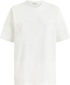 ETRO T-shirt met paisley-print Wit