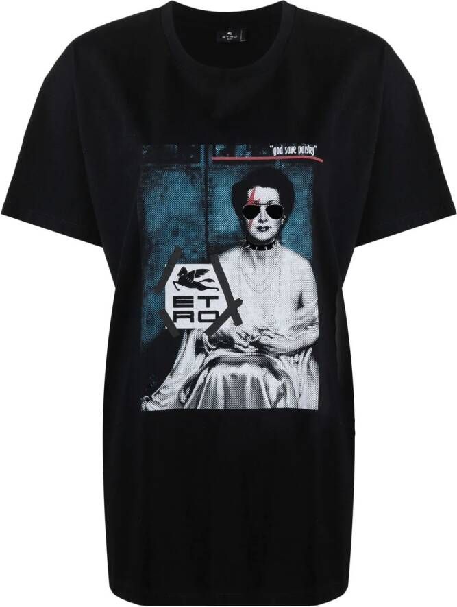 ETRO T-shirt met print Zwart