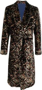 ETRO tie-waist floral-pattern coat Zwart