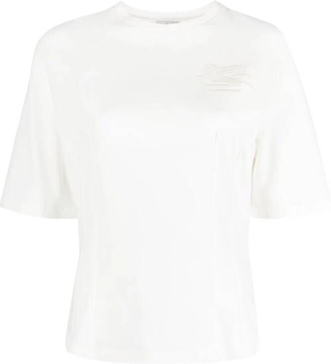 ETRO waist-fitted logo-embroidered T-shirt Wit