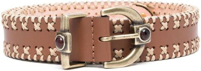 ETRO Leren riem Bruin