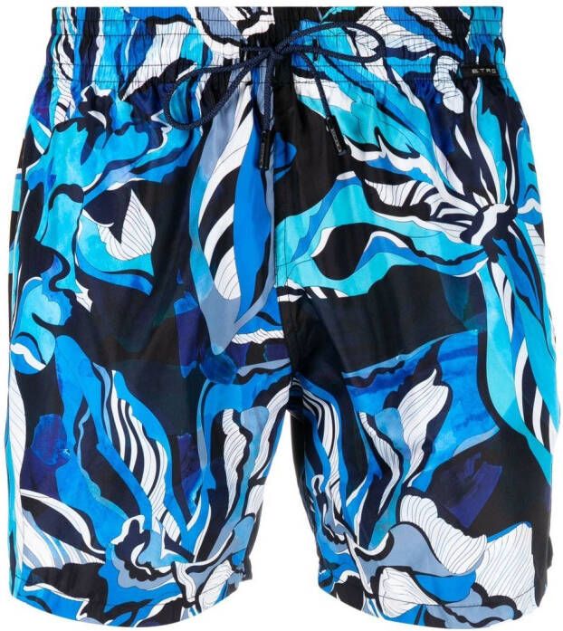 ETRO Zwembroek met abstracte print Blauw