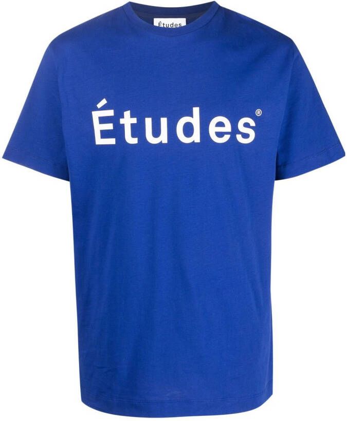 Etudes T-shirt met logoprint Blauw