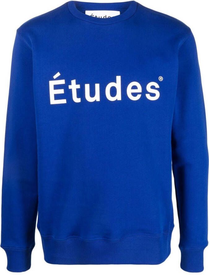 Etudes Sweater met logoprint Blauw