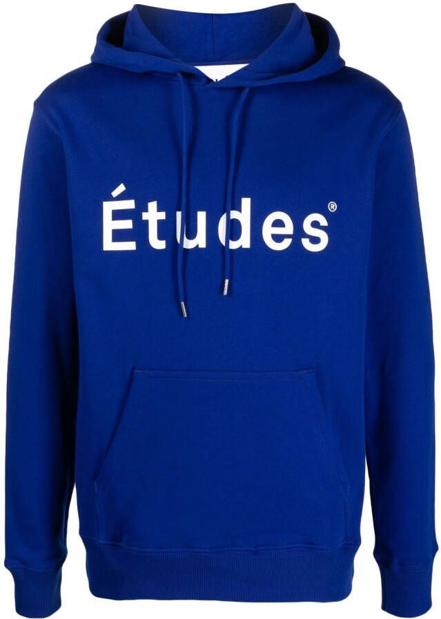 Etudes Hoodie met logoprint Blauw