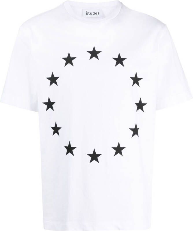 Etudes T-shirt met sterrenprint Wit