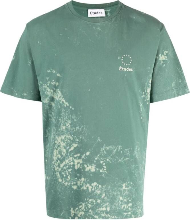 Etudes T-shirt met gebleekt-effect Groen