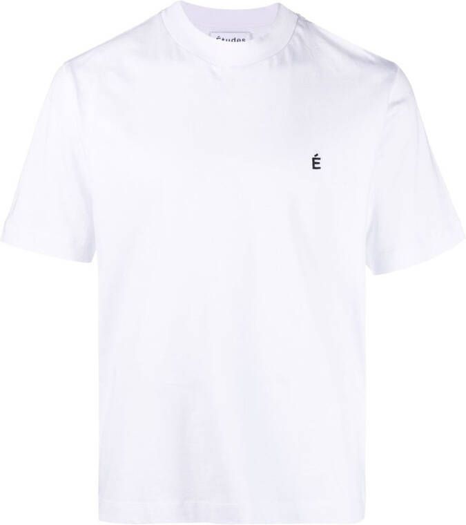 Etudes T-shirt met geborduurd logo Wit