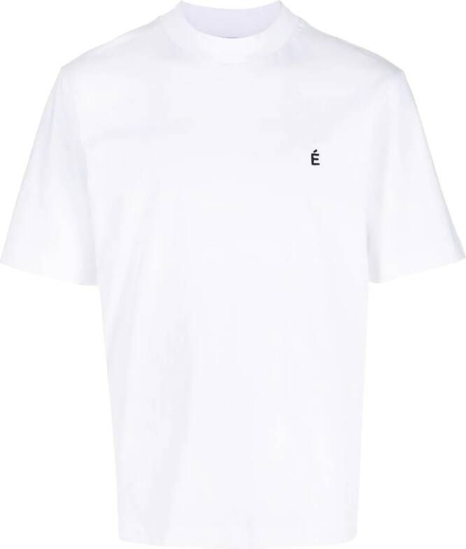 Etudes T-shirt met geborduurd logo Wit