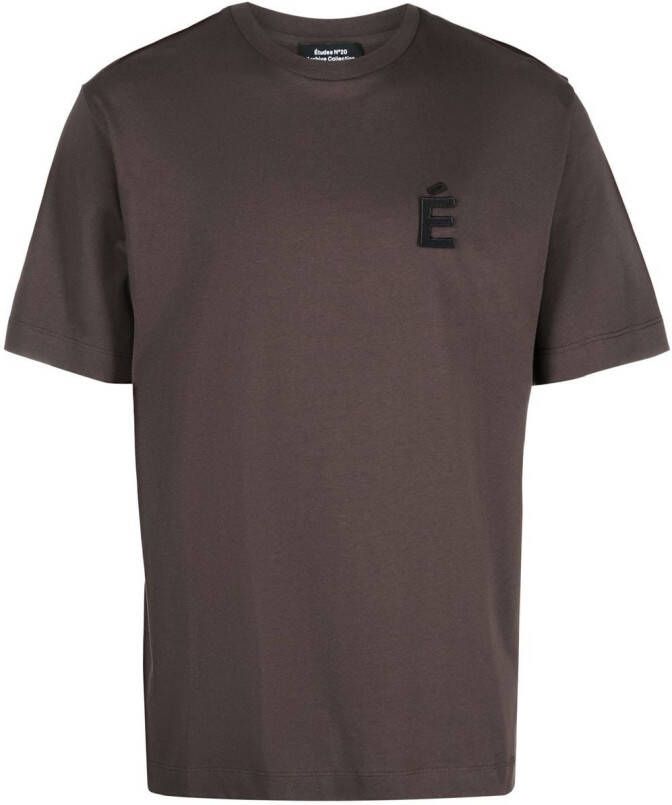 Études Studio T-shirt met logopatch Bruin