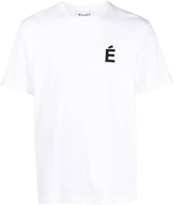 Etudes T-shirt met logopatch Wit
