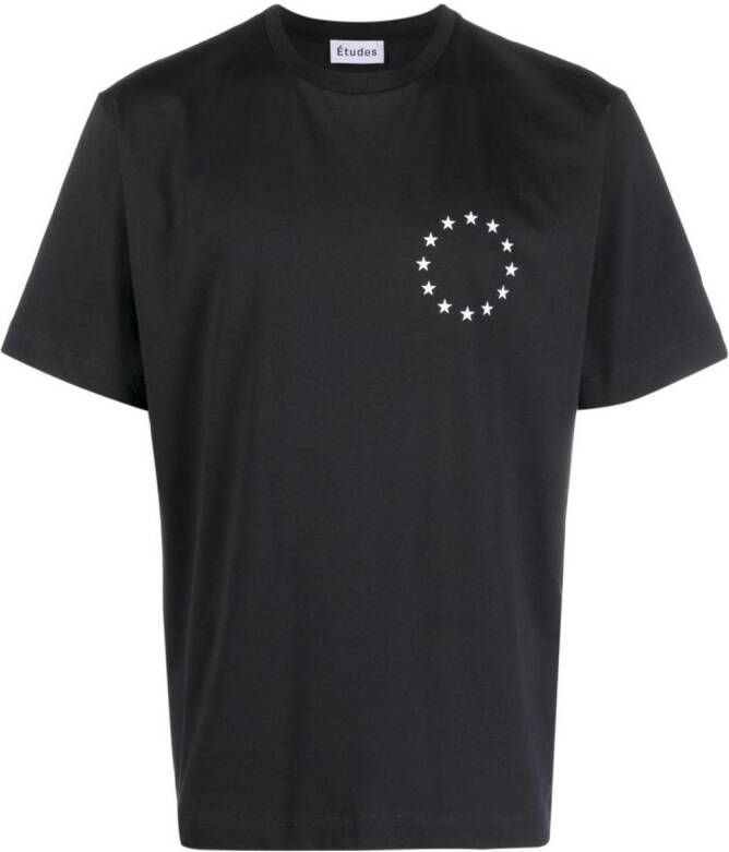Etudes T-shirt met sterrenprint Zwart