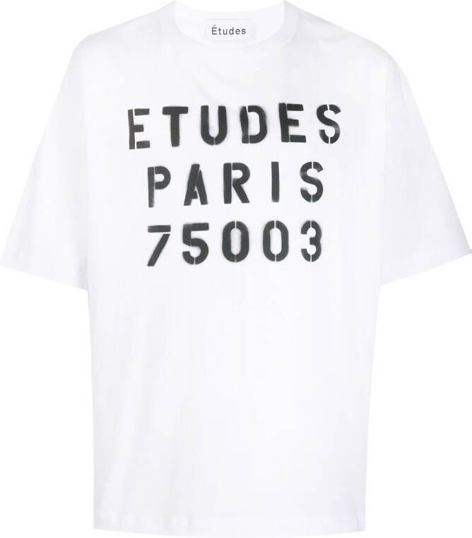 Etudes T-shirt met tekst Wit