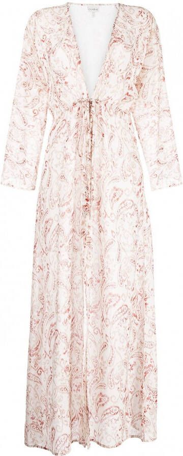 Evarae Maxi-jurk met paisley-print Wit
