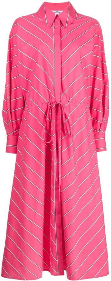 Evi Grintela Gestreepte midi-blousejurk Roze