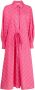 Evi Grintela Gestreepte midi-blousejurk Roze - Thumbnail 1