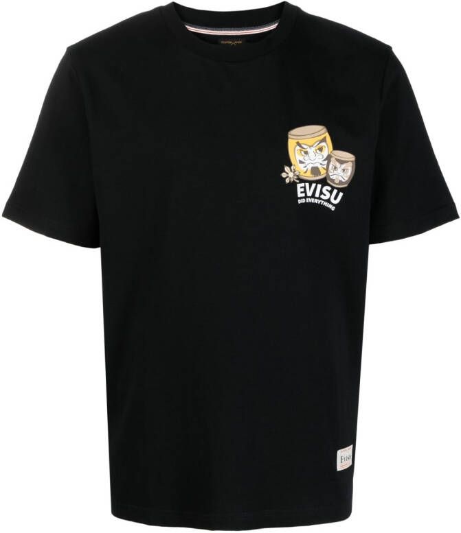 EVISU T-shirt met logodetail Zwart