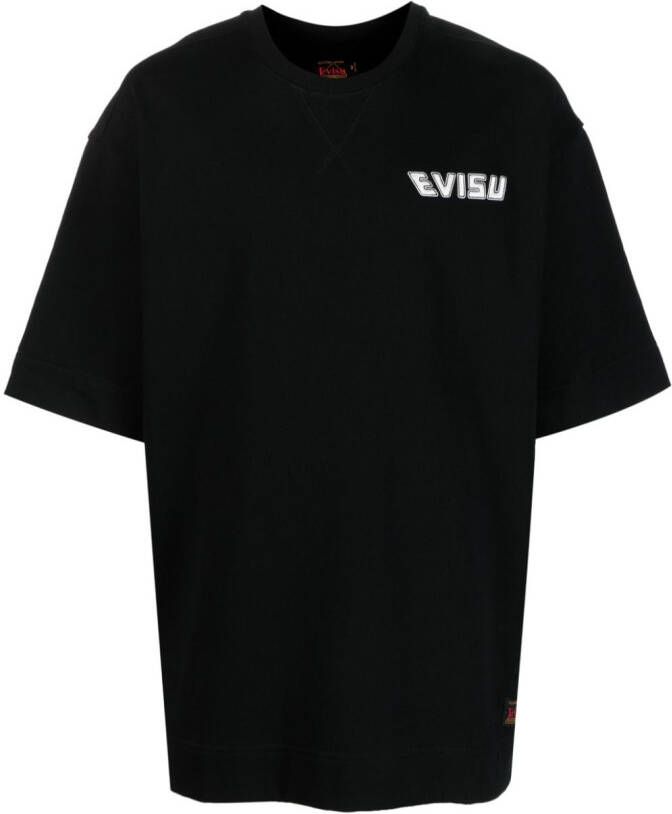 EVISU T-shirt met logodetail Zwart