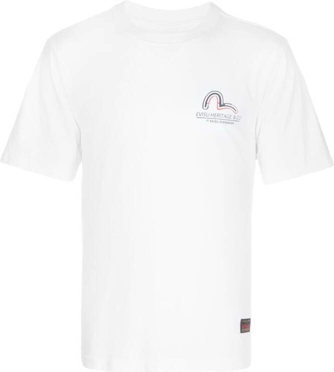 EVISU T-shirt met logoprint Wit