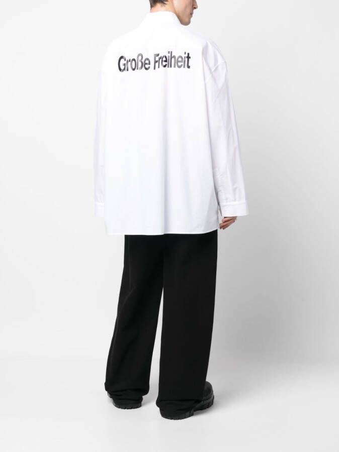 032c Overhemd met geborduurd logo Wit