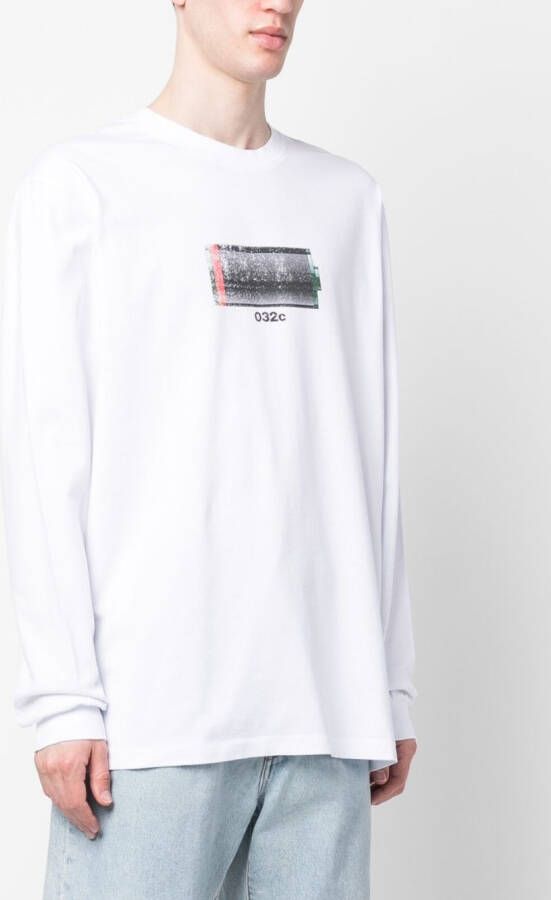 032c T-shirt van biologisch katoen Wit
