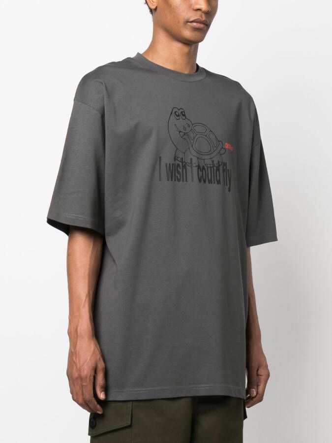 032c T-shirt van biologisch katoen Grijs