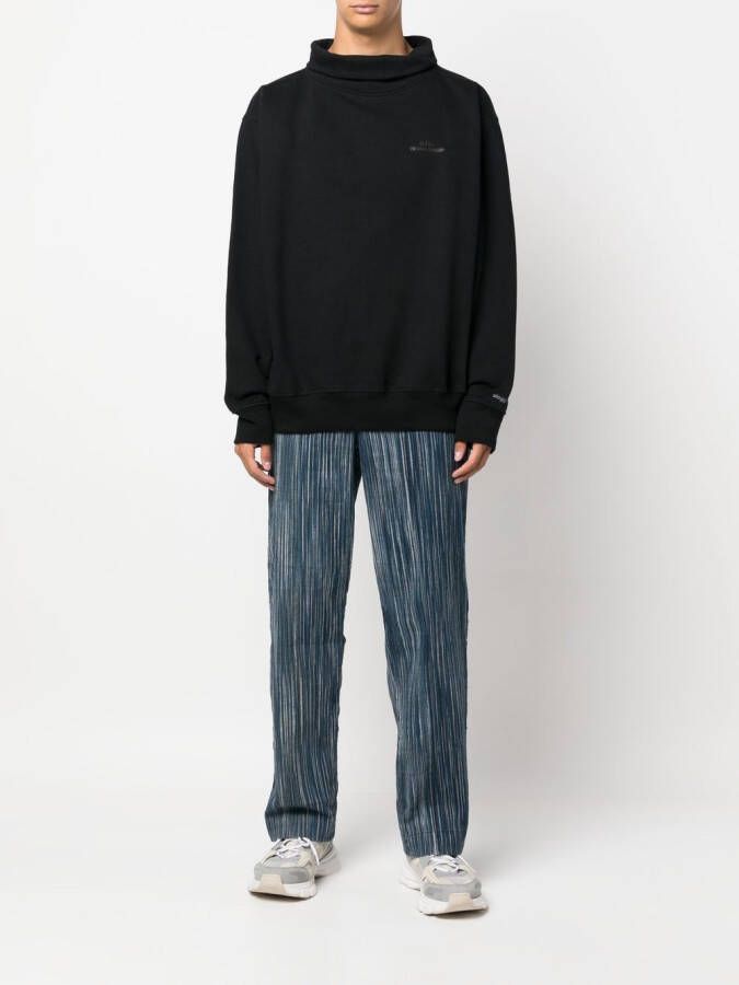032c Sweater met logoprint Zwart