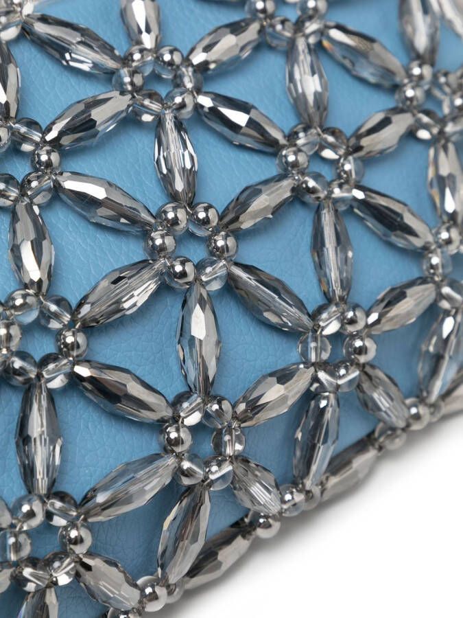 0711 Clutch verfraaid met kralen Blauw