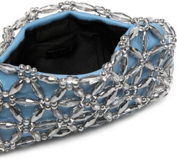 0711 Clutch verfraaid met kralen Blauw