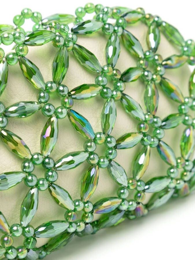 0711 Clutch verfraaid met kralen Groen