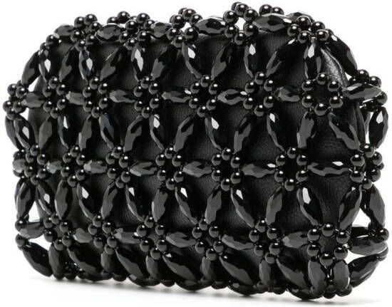 0711 Clutch verfraaid met kralen Zwart