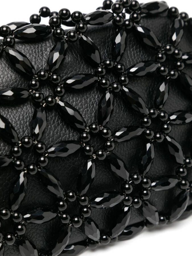 0711 Clutch verfraaid met kralen Zwart