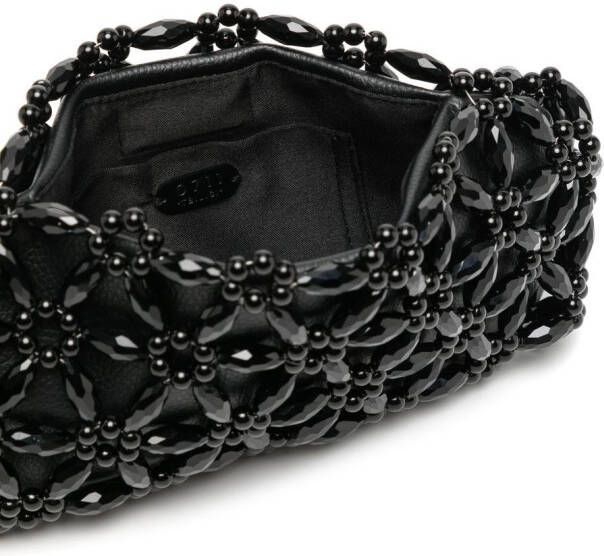 0711 Clutch verfraaid met kralen Zwart