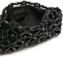 0711 Clutch verfraaid met kralen Zwart - Thumbnail 5