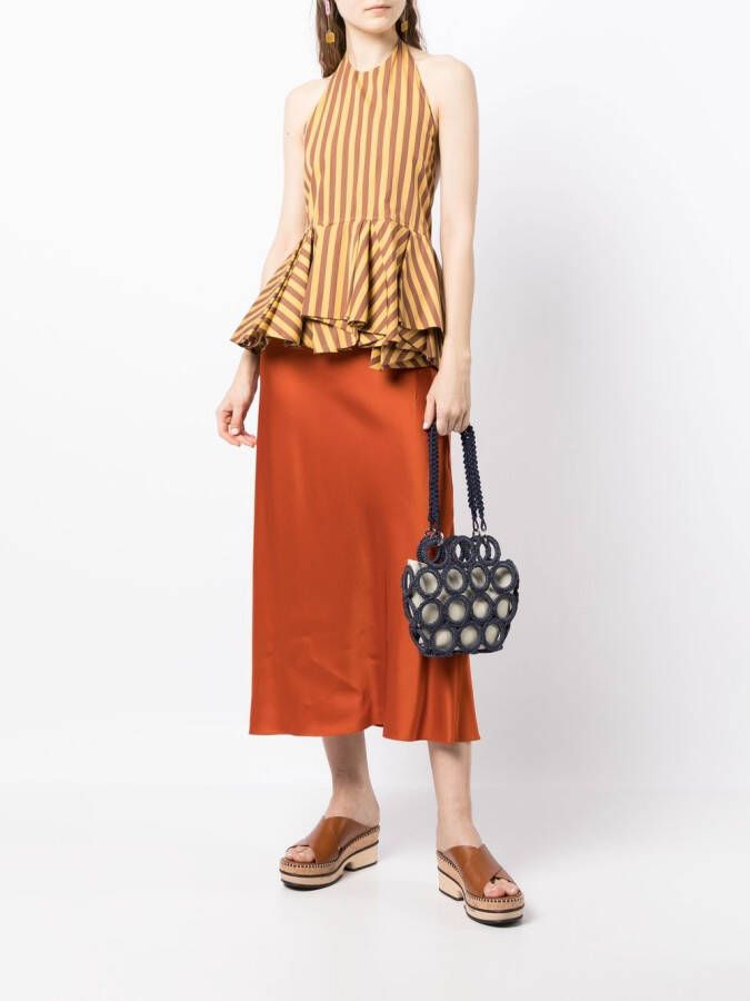 0711 Geweven shopper Blauw