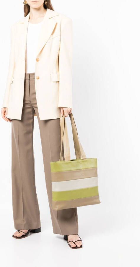 0711 Harper shopper met colourblocking Groen