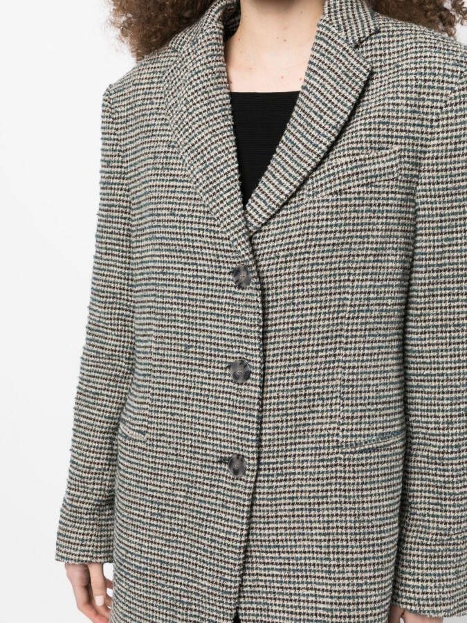 0711 Blazer met pied-de-poule print Veelkleurig