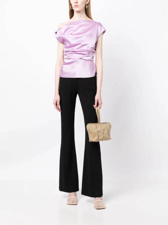 0711 Seashell geweven clutch Bruin