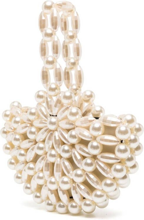0711 Selen clutch verfraaid met pailletten Wit