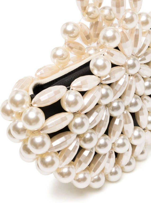 0711 Selen clutch verfraaid met pailletten Wit