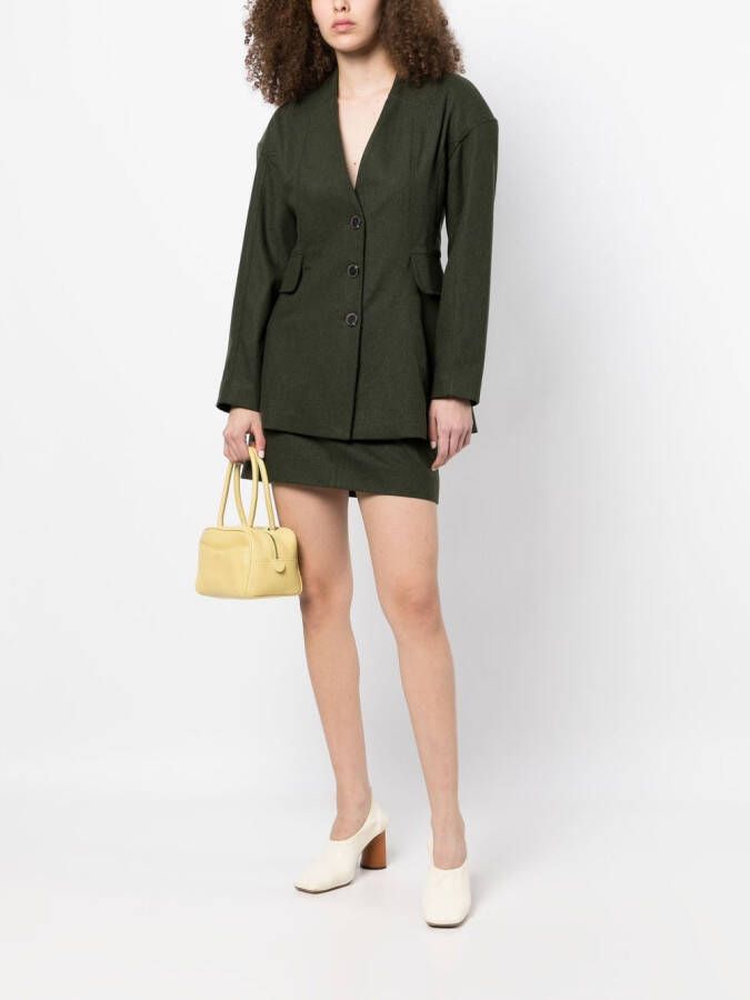 0711 Blazer met enkele rij knopen Groen