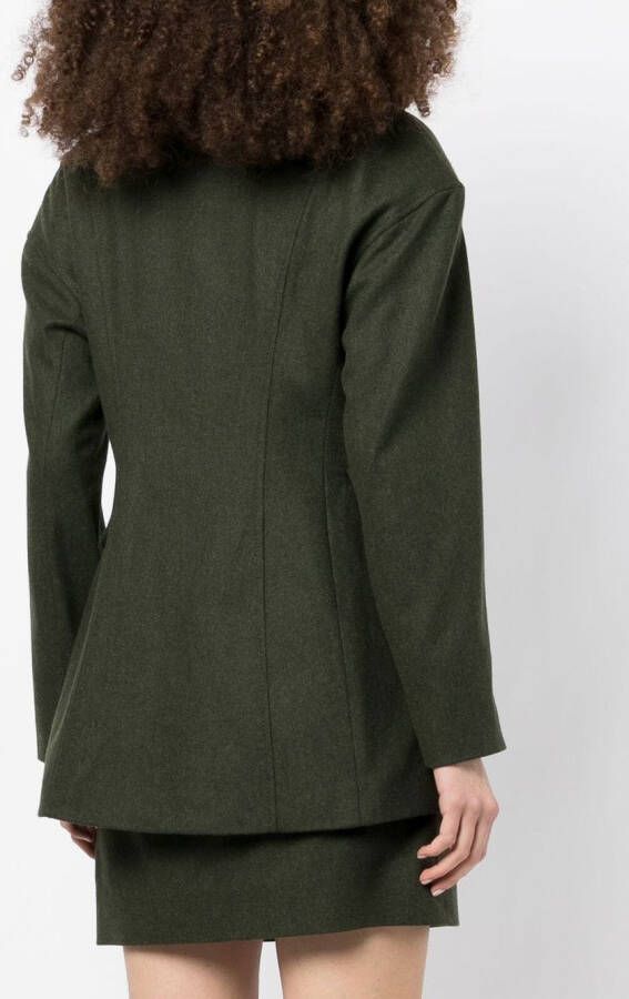 0711 Blazer met enkele rij knopen Groen