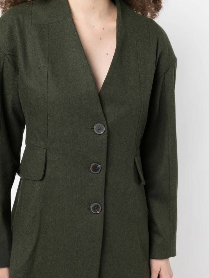 0711 Blazer met enkele rij knopen Groen