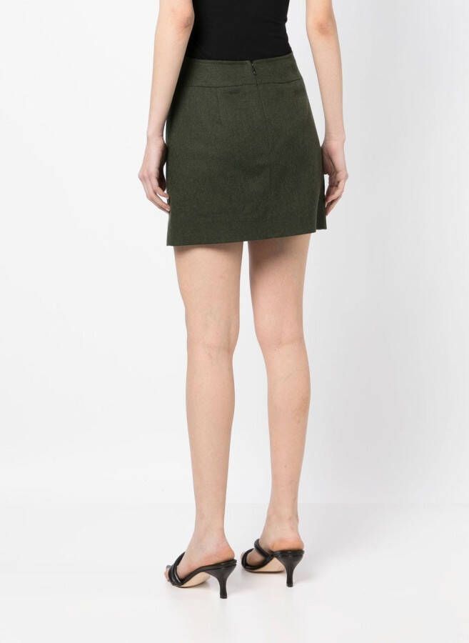 0711 Mini-rok van scheerwol Groen