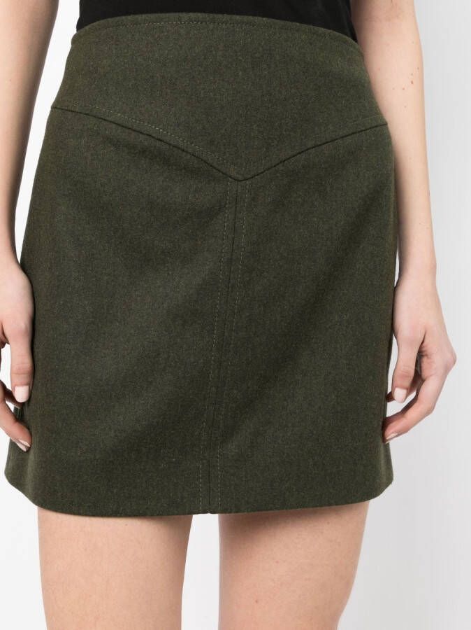 0711 Mini-rok van scheerwol Groen