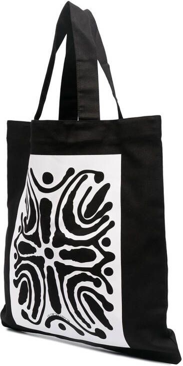10 CORSO COMO Draagtas met abstracte print Zwart
